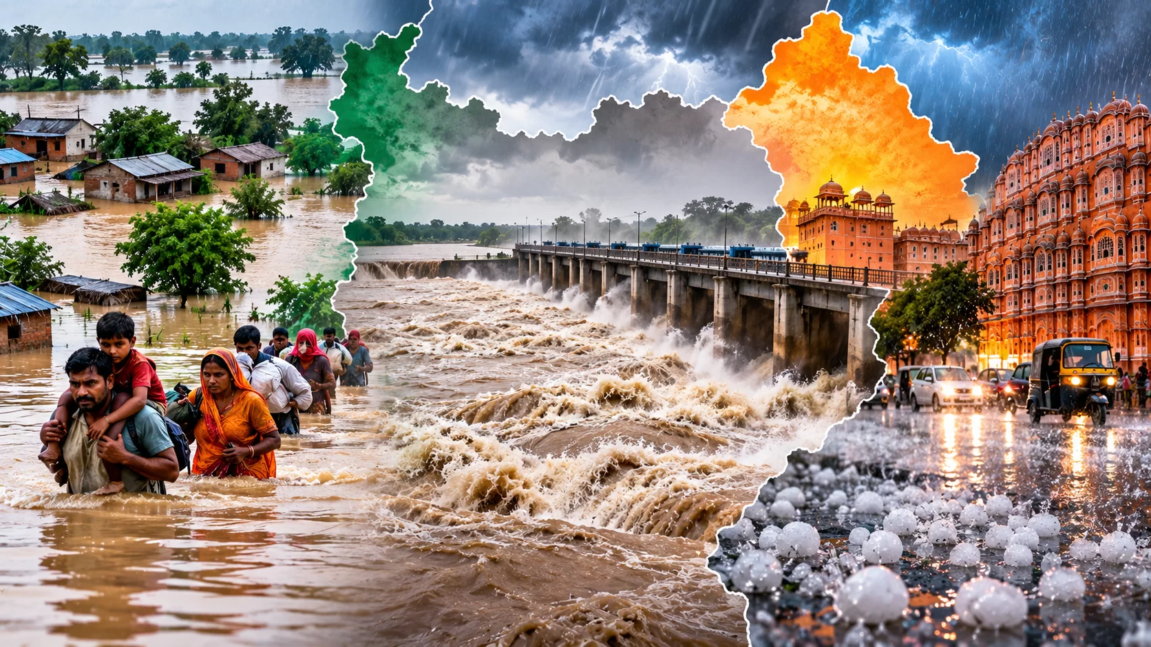 ઉત્તર ભારતમાં વરસાદનો કહેર: યુપીમાં 8 નદીઓ ખતરાના નિશાનથી ઉપર, બિહારમાં તટબંધ તૂટ્યો