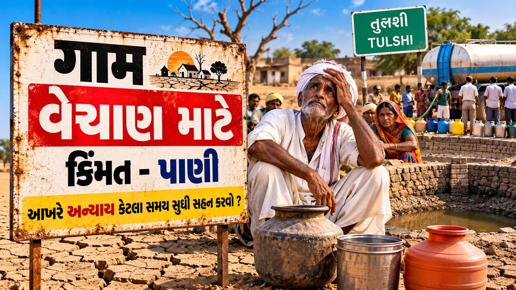 પાણીની અછતથી પરેશાન મહારાષ્ટ્રનું ગામ, ‘ગામ વેચાણ માટે, કિંમત-પાણી’નું બોર્ડ લગાવ્યું