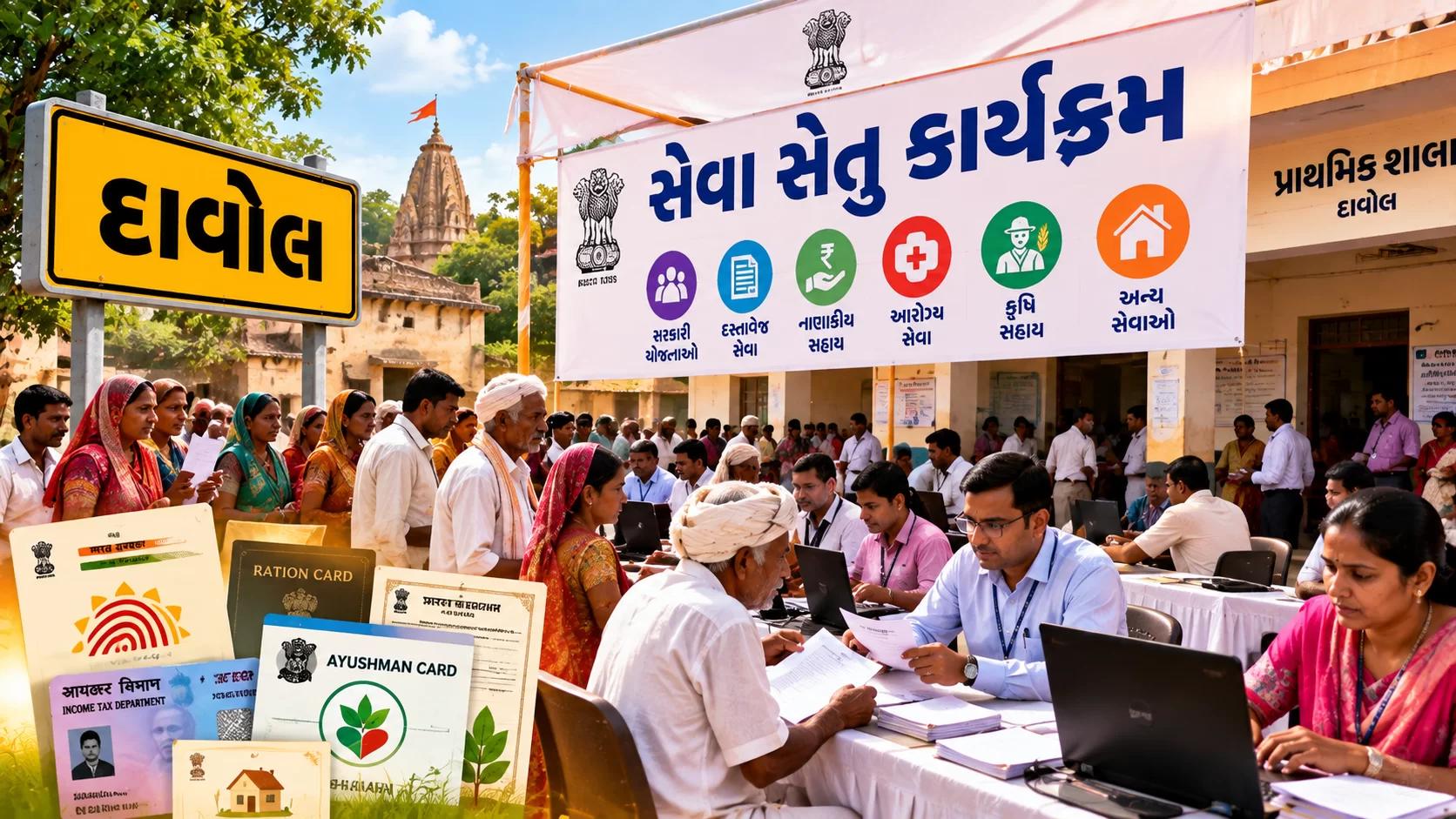 બોરસદના દાવોલ ગામે 1 ઓક્ટોબરે સેવા સેતુ કાર્યક્રમ, 6 ગામના લોકોને 55 જેટલી સરકારી સેવાઓનો લાભ મળશે