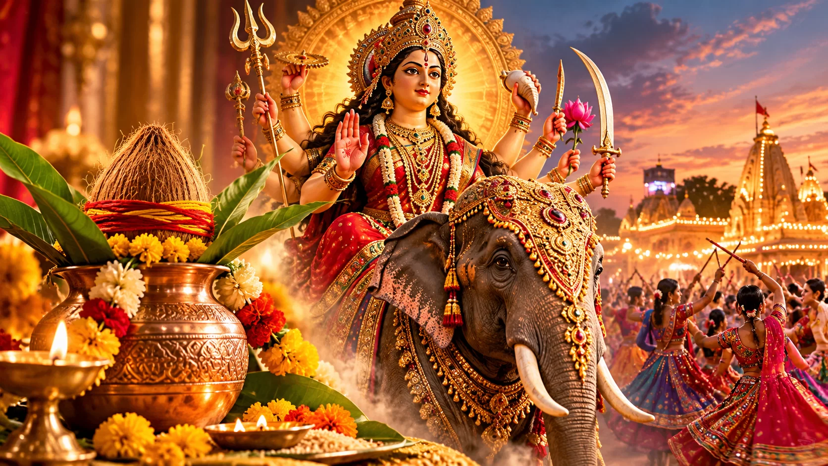 આવતીકાલથી શારદીય નવરાત્રિનો પ્રારંભ, માતાજીના આગમનનું વાહન હાથી; જાણો ઘટસ્થાપનાનું મહત્ત્વ અને ધાર્મિક પરંપરાઓ