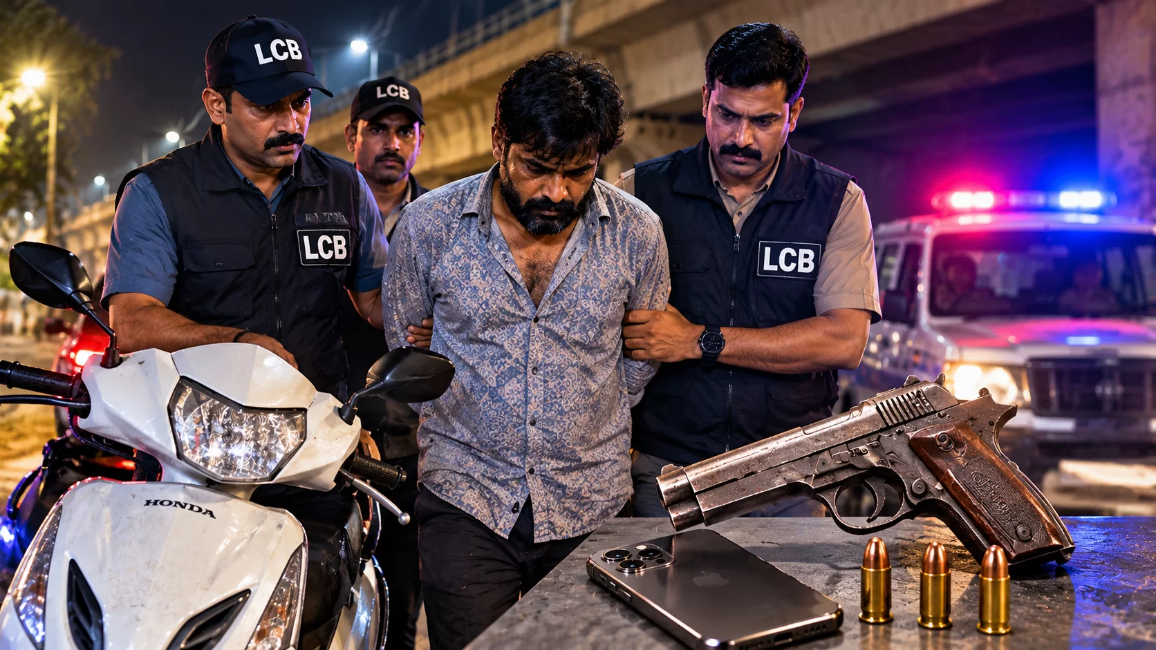 આણંદમાં કોમ્બિંગ નાઈટ દરમિયાન LCBની મોટી કાર્યવાહી: દેશી પિસ્તોલ અને 3 જીવતા કારતૂસ સાથે કુખ્યાત આરોપી ઝડપાયો