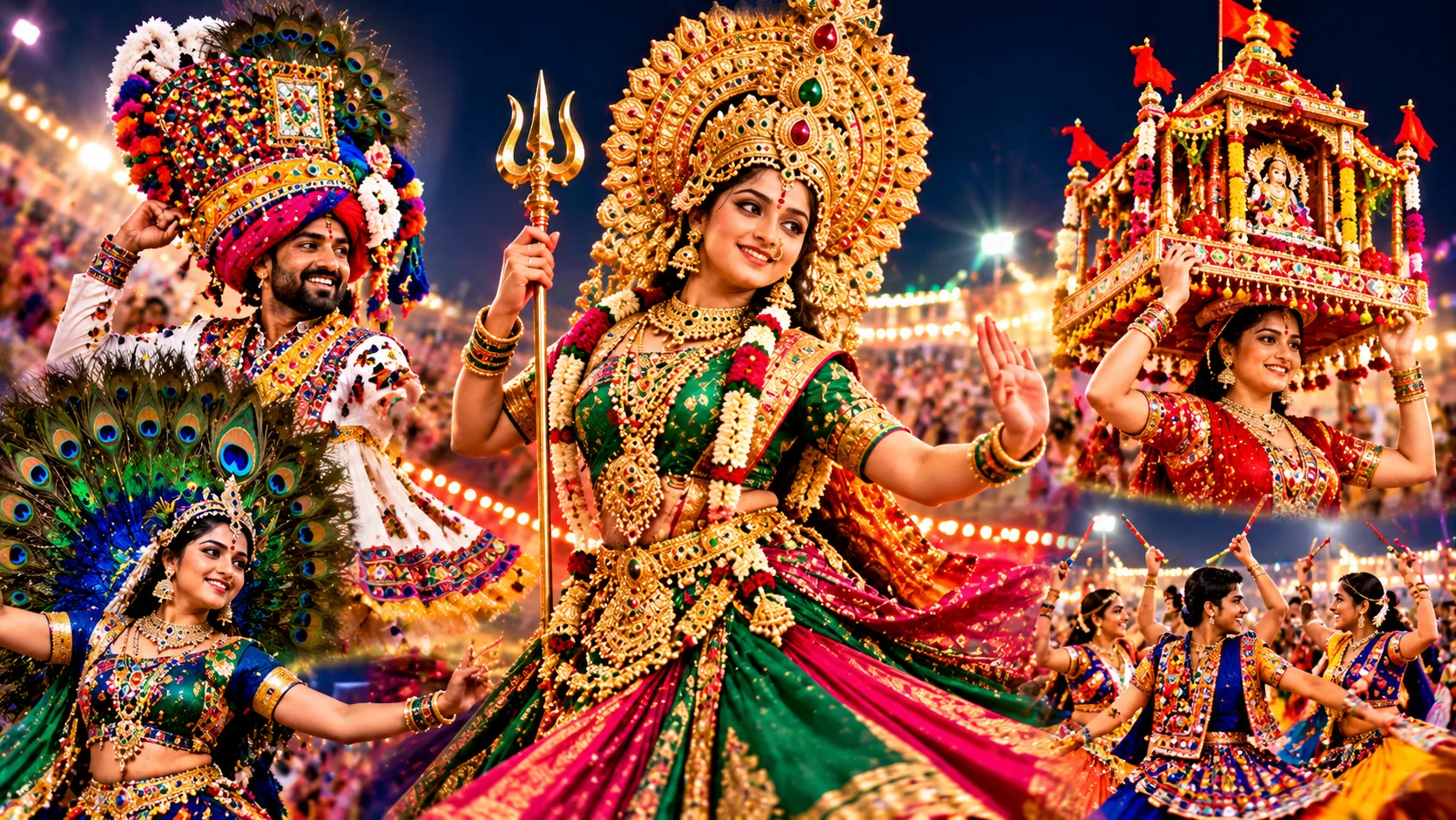 નવરાત્રિના પહેલા નોરતે ખેલૈયાઓનો અનોખો અંદાજ: 20 કિલોના પોશાકથી લઈને 9.5 કિલોની પાઘડી સુધી, ગેટઅપ બન્યાં આકર્ષણનું કેન્દ્ર