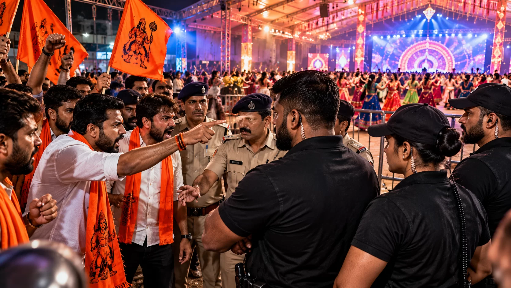 સુરતના OG નવરાત્રિ ગરબા મહોત્સવમાં હોબાળો, બાઉન્સરોની ઓળખને લઈને વિવાદ