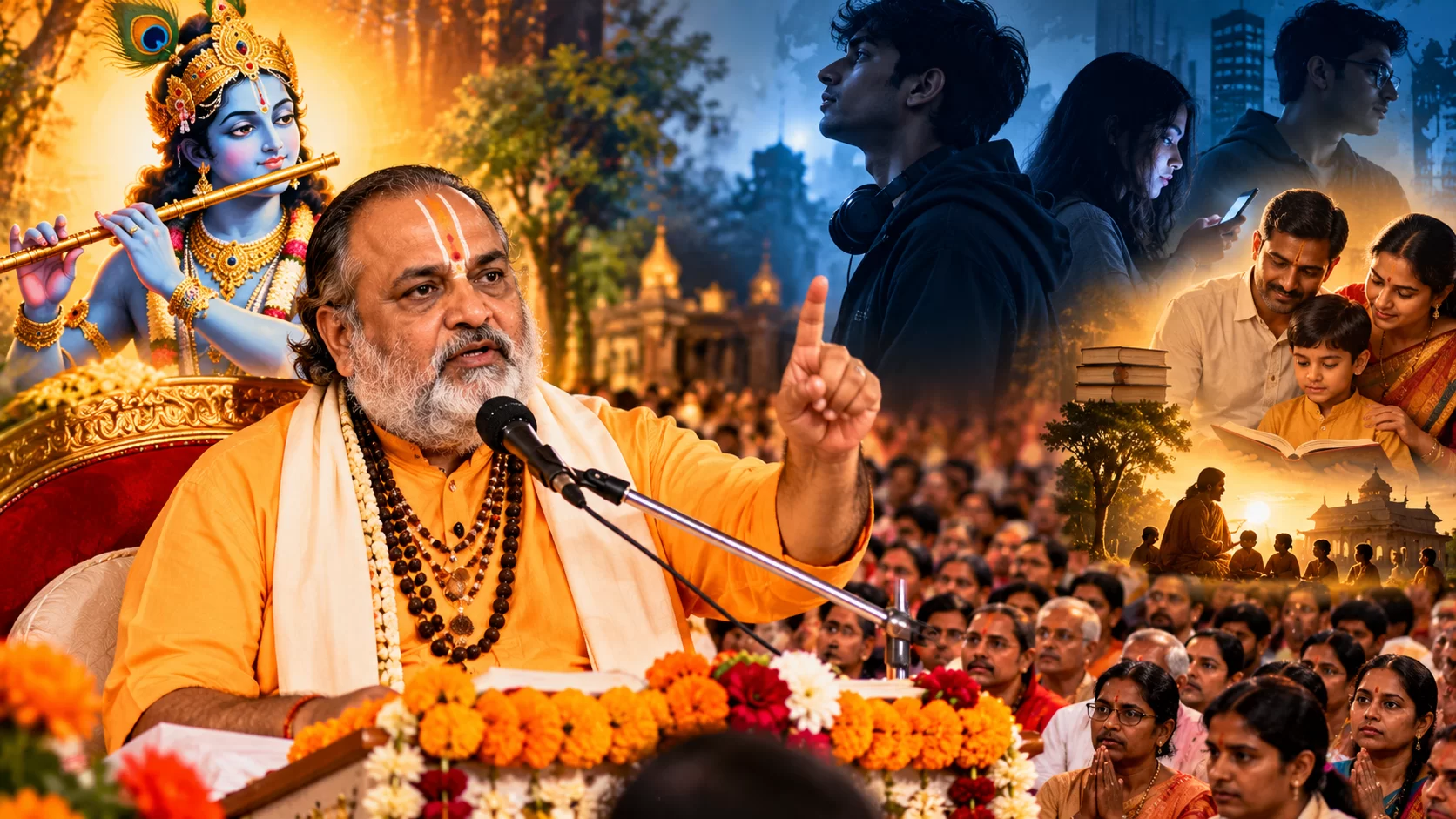 વડોદરામાં ભાગવત કથા દરમિયાન ગુપ્તેશ્વર મહારાજનું નિવેદન: ‘આધ્યાત્મિક ક્રાંતિ જ એકમાત્ર ઉપાય’