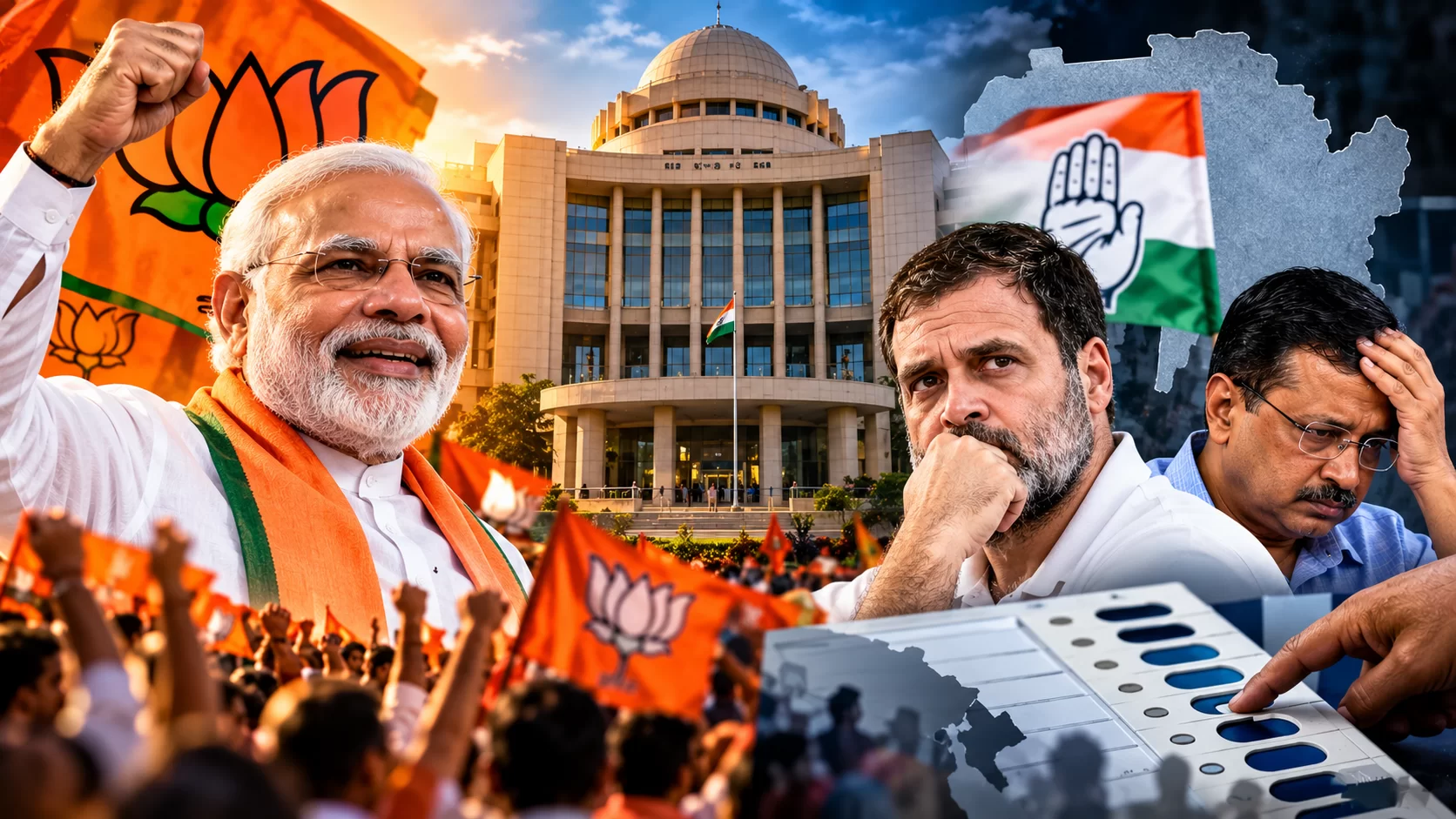 ગાંધીનગર મનપા ચૂંટણી પરિણામ: ભાજપની 38 બેઠકો સાથે ભવ્ય જીત, કોંગ્રેસને 5 અને અપક્ષને 1 બેઠક