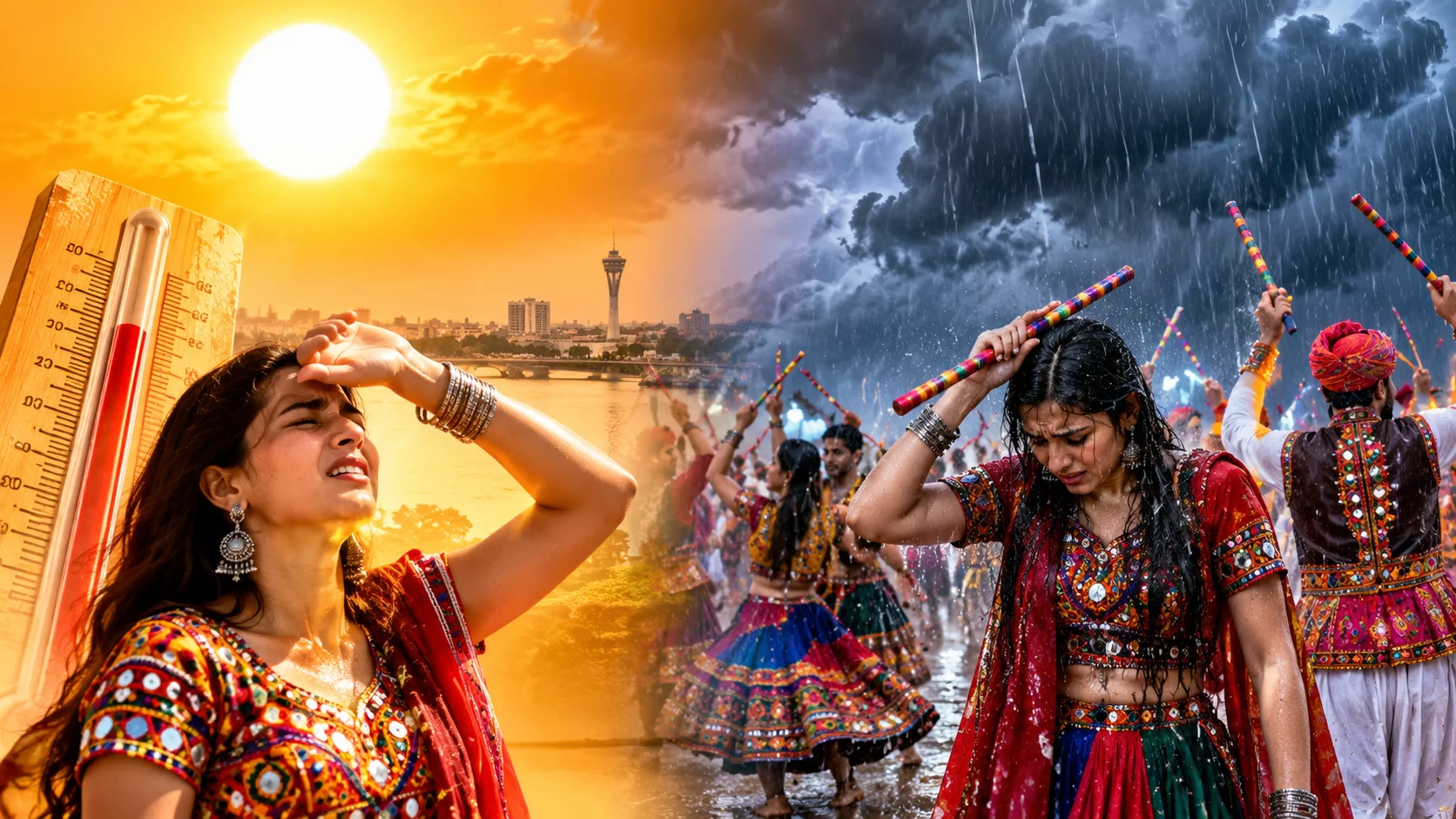 ગુજરાતમાં ગરમી વચ્ચે વરસાદની આગાહી, નવમા નોરતે ખેલૈયાઓની મજા બગડવાની શક્યતા