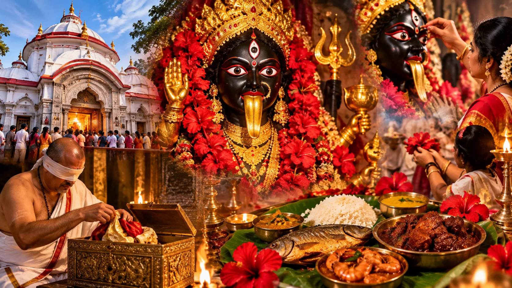 કોલકાતાના કાલીઘાટ મંદિરમાં અનોખી પરંપરાઓ: દેવી કાલિને માછલી-માંસનો ભોગ, દિવાળીએ થાય છે મહાલક્ષ્મી સ્વરૂપે પૂજા