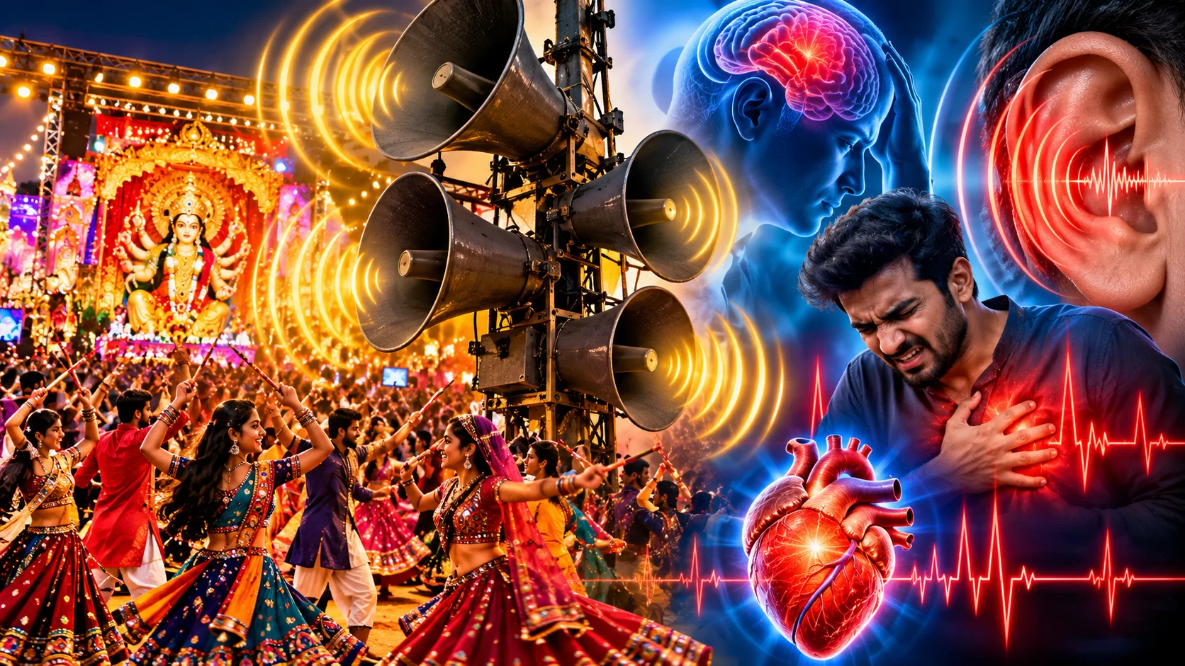 નવરાત્રિમાં લાઉડસ્પીકરનો તેજ અવાજ બની શકે છે હૃદય અને કાન માટે જોખમી, જાણો ગુજરાત સહિત ભારતમાં શું છે નિયમો