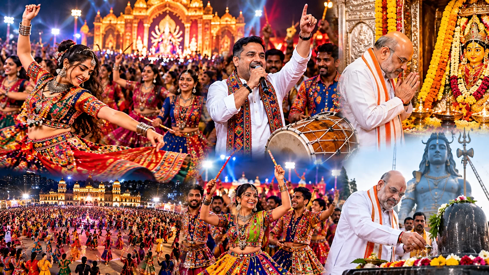 છઠ્ઠા નોરતે ગુજરાત ગરબામય બન્યું: અમદાવાદથી રાજકોટ સુધી ખેલૈયાઓની રમઝટ, સુરતમાં હર્ષ સંઘવીએ ગાયા ગરબા