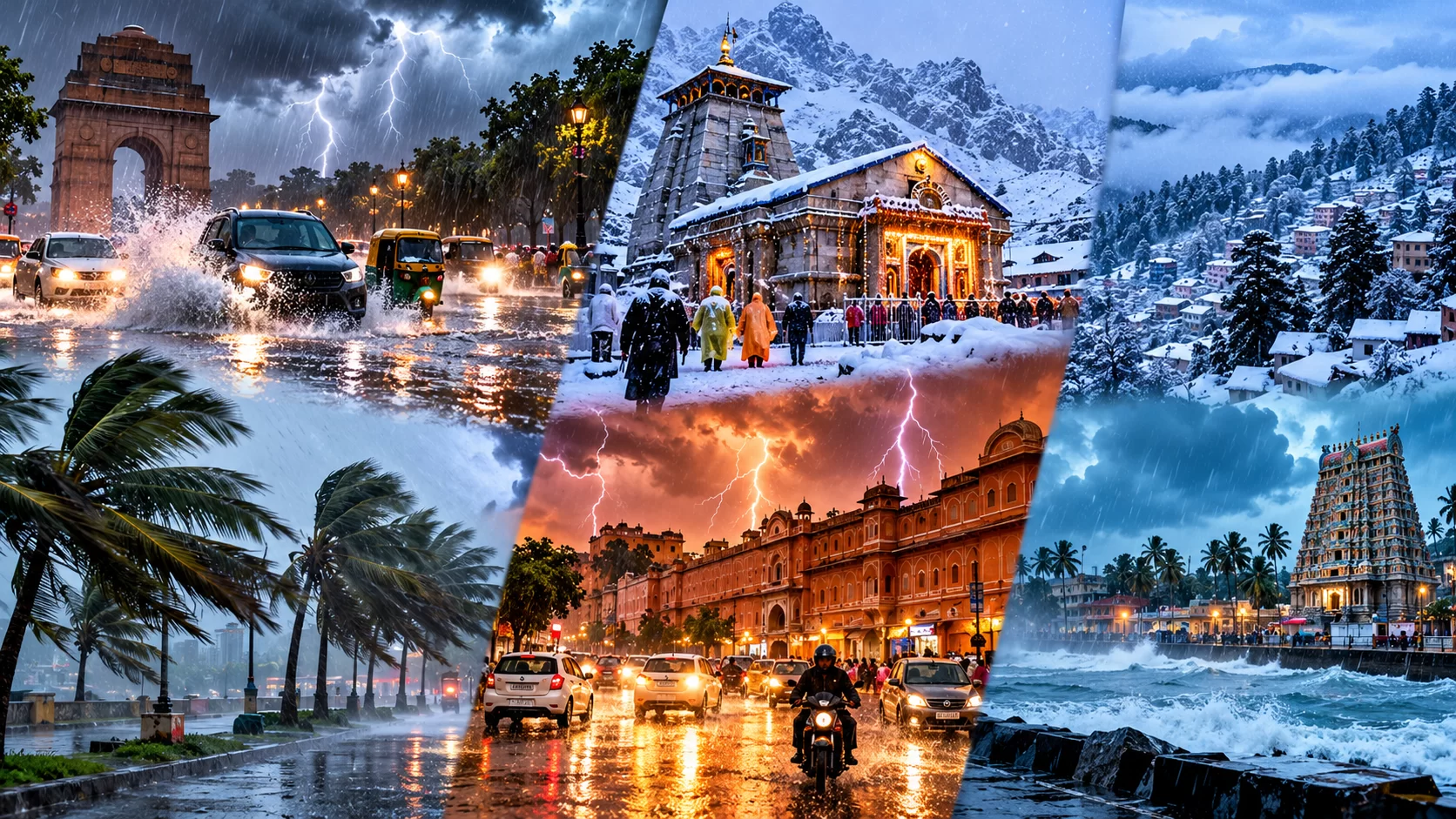 ઉત્તર ભારતથી દક્ષિણ સુધી હવામાનનો પલટો: યુપીમાં 37 જિલ્લામાં આંધી-વરસાદની ચેતવણી, હિમાચલ અને ઉત્તરાખંડમાં ઠંડી વધી